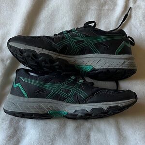 Asics Black and Teal Athletic Shoes